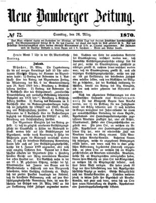 Neue Bamberger Zeitung (Bamberger Zeitung) Samstag 26. März 1870