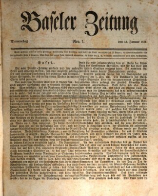 Basler Zeitung Donnerstag 13. Januar 1831