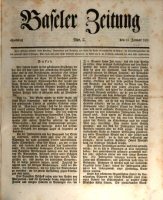 Basler Zeitung Samstag 15. Januar 1831