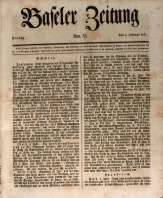 Basler Zeitung Dienstag 8. Februar 1831