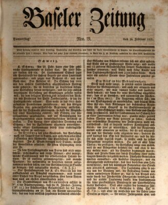 Basler Zeitung Donnerstag 24. Februar 1831