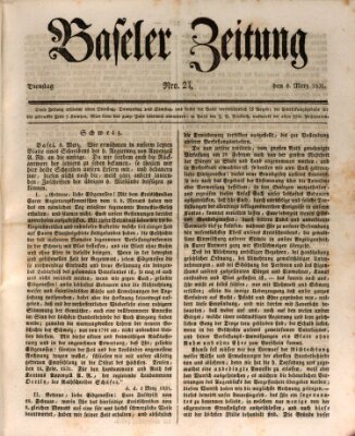 Basler Zeitung Dienstag 8. März 1831