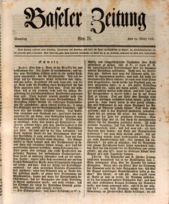 Basler Zeitung Samstag 12. März 1831