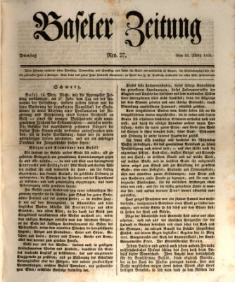 Basler Zeitung Dienstag 15. März 1831