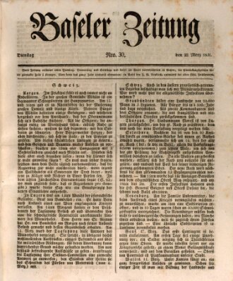 Basler Zeitung Dienstag 22. März 1831