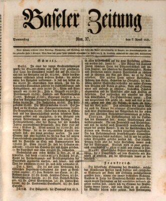 Basler Zeitung Donnerstag 7. April 1831