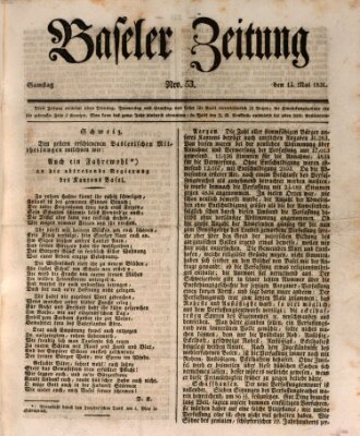 Basler Zeitung Samstag 14. Mai 1831