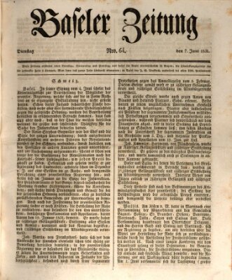 Basler Zeitung Dienstag 7. Juni 1831