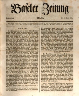 Basler Zeitung Donnerstag 9. Juni 1831