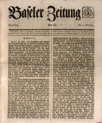 Basler Zeitung Donnerstag 21. Juli 1831