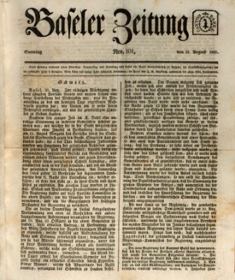 Basler Zeitung Sonntag 21. August 1831