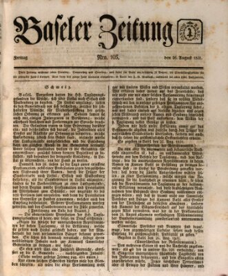 Basler Zeitung Dienstag 16. August 1831