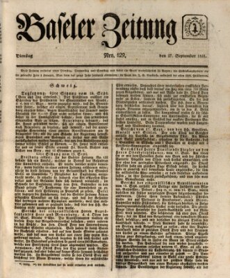 Basler Zeitung Dienstag 27. September 1831