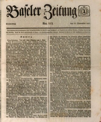 Basler Zeitung Donnerstag 24. November 1831