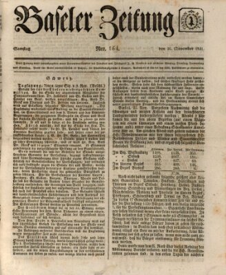 Basler Zeitung Samstag 26. November 1831