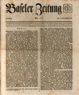 Basler Zeitung Samstag 17. Dezember 1831