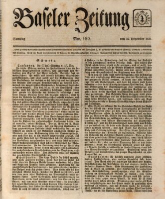 Basler Zeitung Samstag 24. Dezember 1831