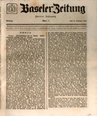 Basler Zeitung Montag 16. Januar 1832