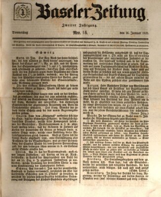 Basler Zeitung Donnerstag 26. Januar 1832