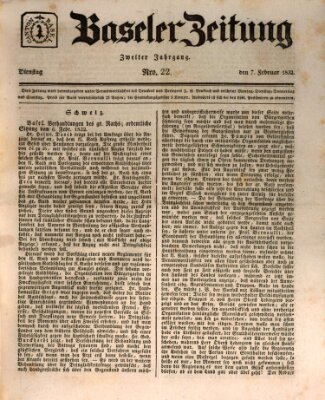 Basler Zeitung Dienstag 7. Februar 1832