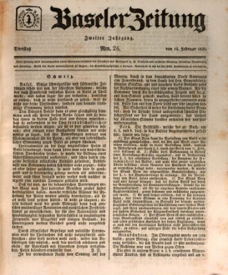 Basler Zeitung Dienstag 14. Februar 1832