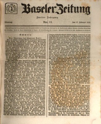 Basler Zeitung Montag 27. Februar 1832