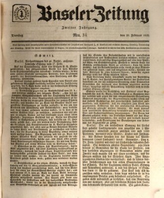 Basler Zeitung Dienstag 28. Februar 1832