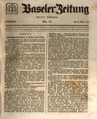 Basler Zeitung Donnerstag 29. März 1832