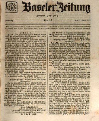 Basler Zeitung Sonntag 22. April 1832