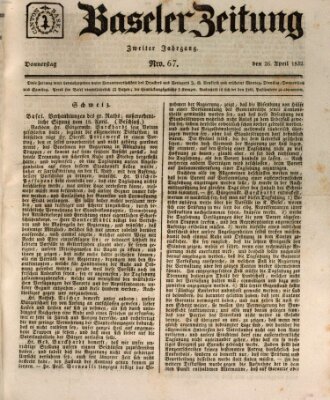 Basler Zeitung Donnerstag 26. April 1832