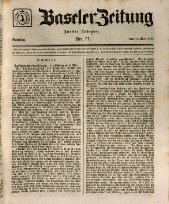 Basler Zeitung Samstag 12. Mai 1832