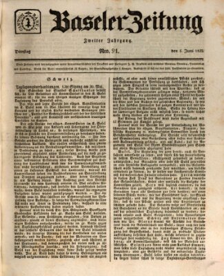 Basler Zeitung Dienstag 5. Juni 1832