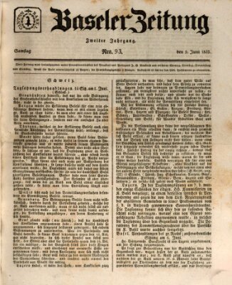 Basler Zeitung Samstag 9. Juni 1832