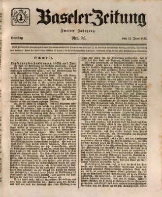 Basler Zeitung Dienstag 12. Juni 1832