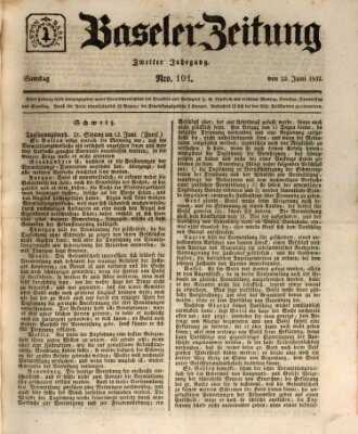 Basler Zeitung Samstag 23. Juni 1832