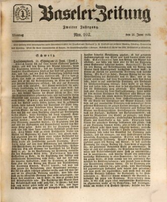 Basler Zeitung Montag 25. Juni 1832