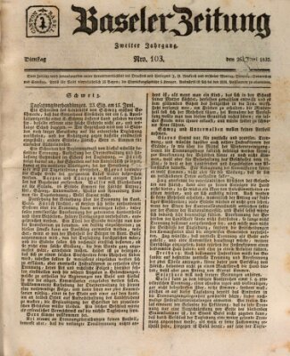 Basler Zeitung Dienstag 26. Juni 1832