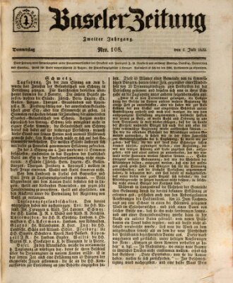 Basler Zeitung Donnerstag 5. Juli 1832