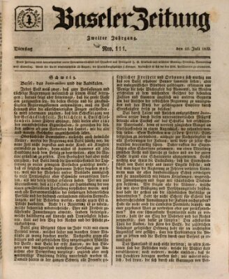 Basler Zeitung Dienstag 10. Juli 1832