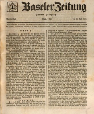 Basler Zeitung Donnerstag 12. Juli 1832