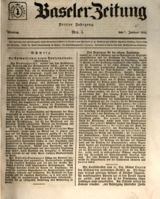 Basler Zeitung Montag 7. Januar 1833