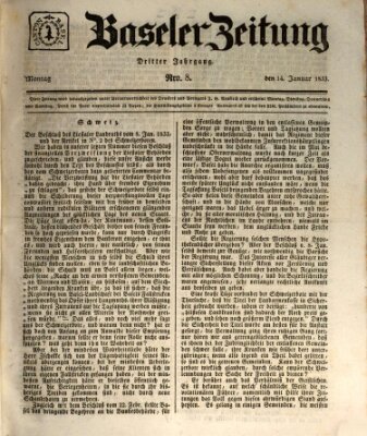 Basler Zeitung Montag 14. Januar 1833