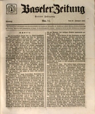 Basler Zeitung Montag 28. Januar 1833