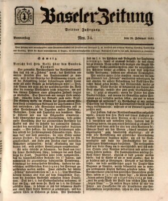 Basler Zeitung Donnerstag 28. Februar 1833