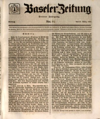 Basler Zeitung Montag 18. März 1833