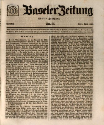 Basler Zeitung Samstag 6. April 1833