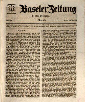 Basler Zeitung Montag 8. April 1833