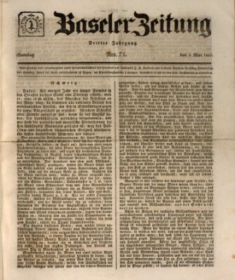 Basler Zeitung Samstag 4. Mai 1833