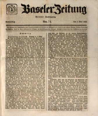 Basler Zeitung Donnerstag 9. Mai 1833