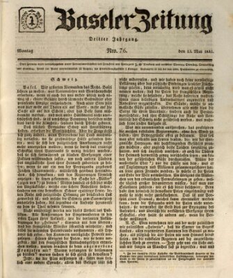 Basler Zeitung Montag 13. Mai 1833